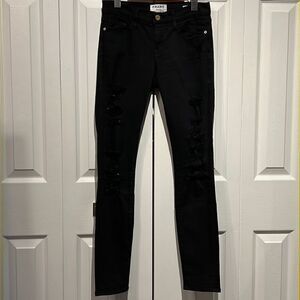 ‎Frame Black Distressed Skinny Jeans Size 26